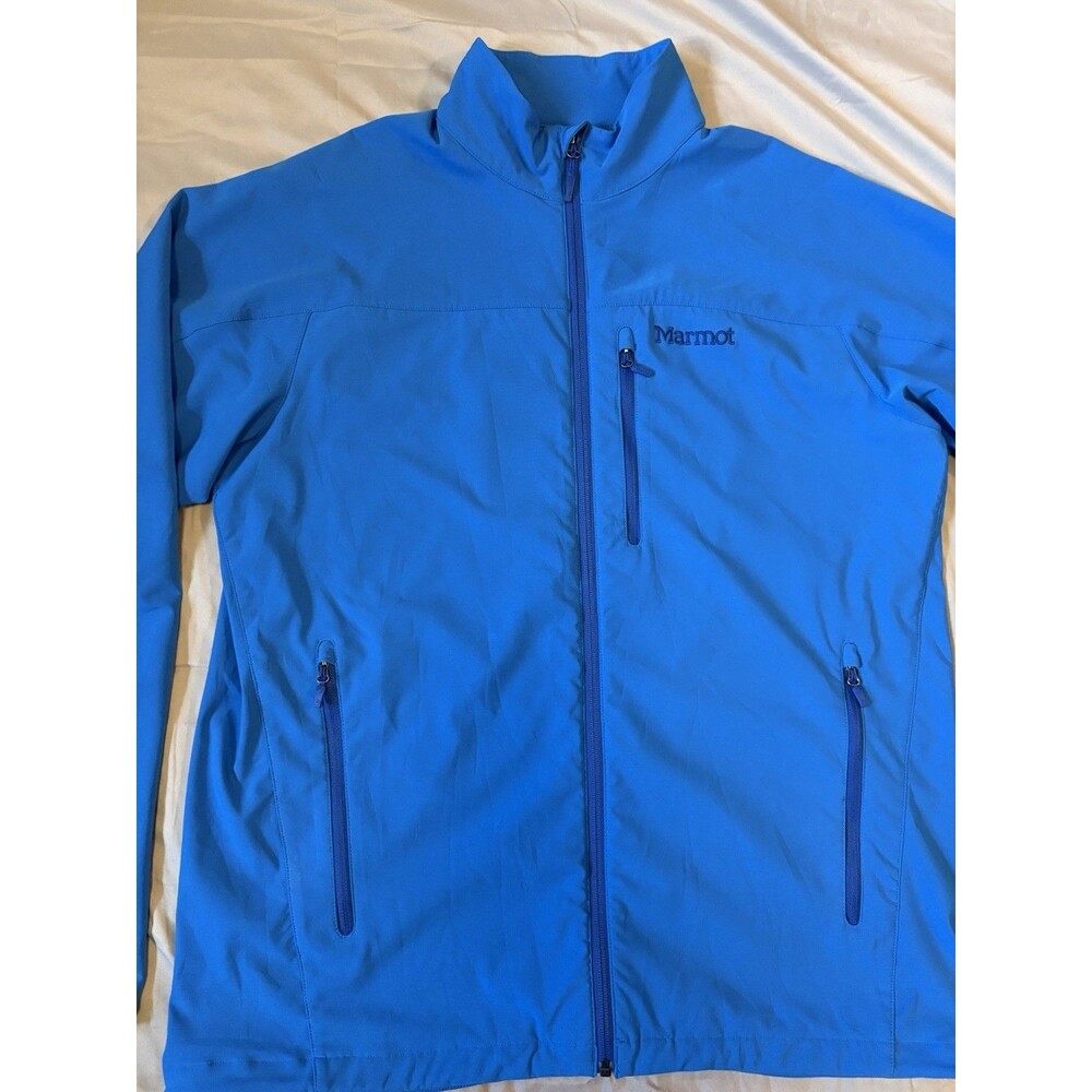 Marmot Softshell Jacket Mens XL Blue M3 Full Zip Wind Resistant L900936 Coat - Picture 2 of 7